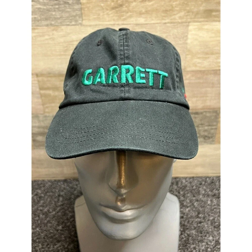 Garrett Black Baseball ACE Metal Detectors Cap Hat Green Embroidered - NOS
